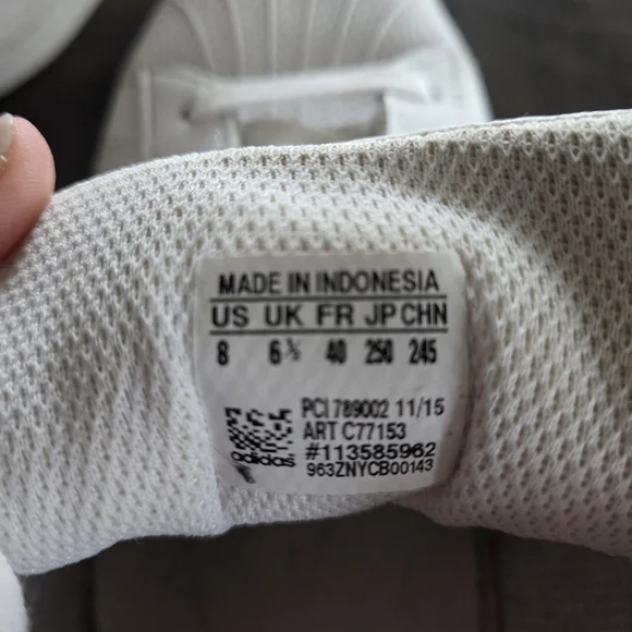 adidas Women's White and Black Striped Sneakers - Picture 2 of 6